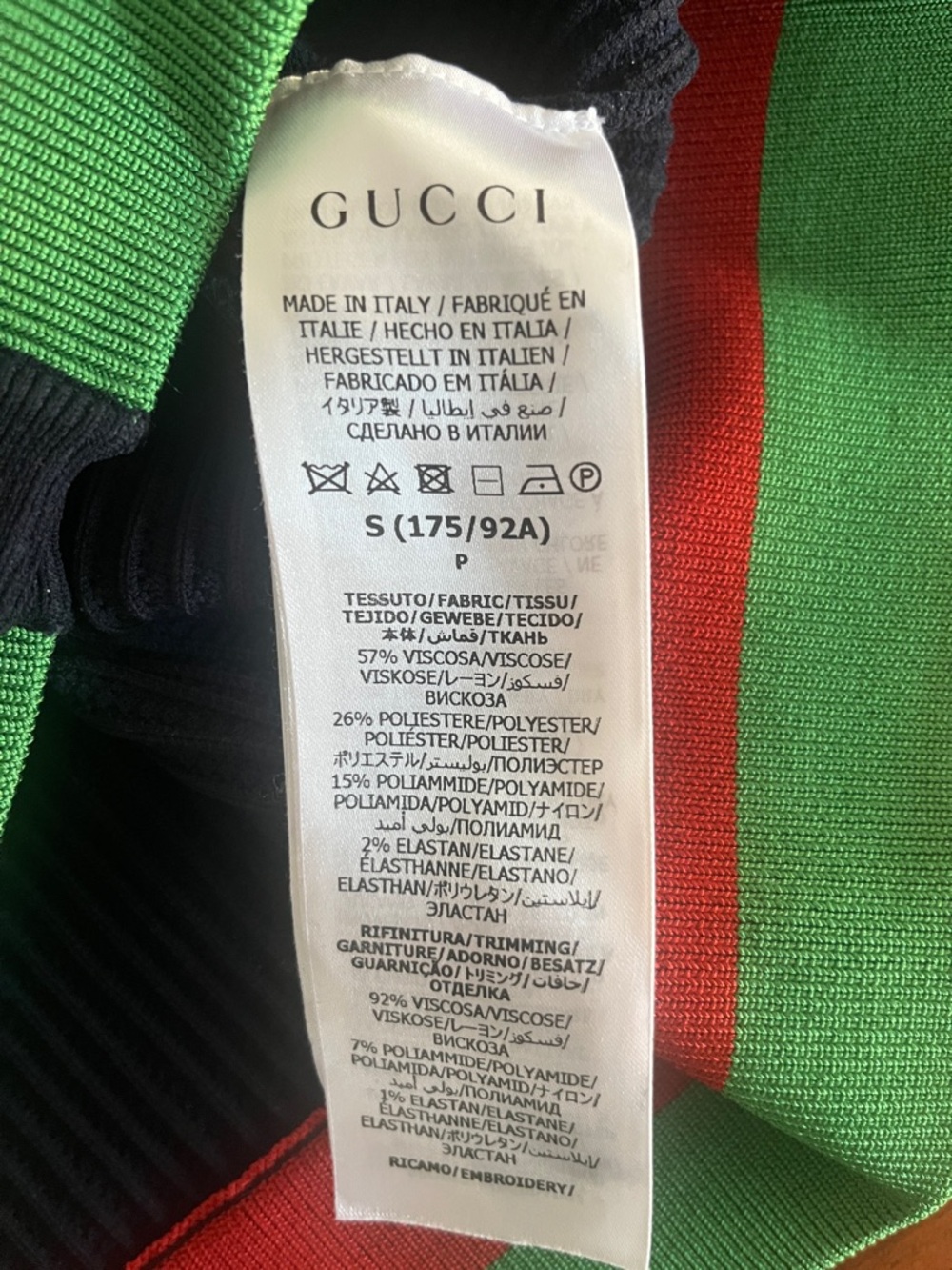 Gucci x Adidas Navy Cardigan with Red & Green Hem and White Shoulder Stripes - Picture 8 of 11